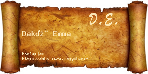 Dakó Emma névjegykártya