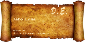 Dakó Emma névjegykártya